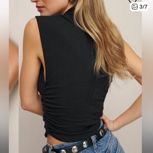 Reformation Black Sleeveless Knit Top